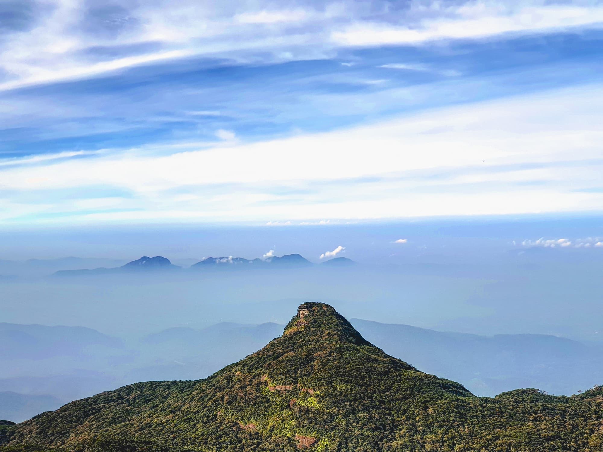 Adam's Peak, a 2,243-metre conical mountain in Sri Lanka's central highlands